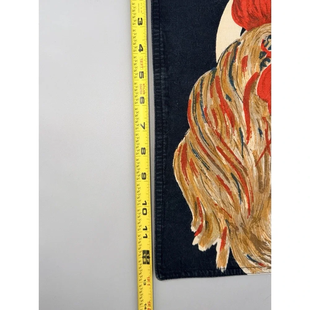 Rooster Cheryl Elich Chanticleer Placemats Set of 6 Reversible Cotton Farmhouse